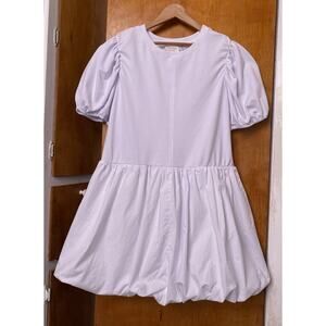 Hyacinth House Puff-Sleeve Mini Dress in White